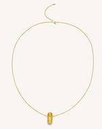 Bamboo Necklace - 18ct Gold Plated & White Zircon