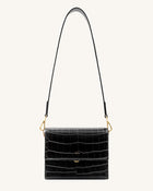 Mini Flap Crossbody - Black Croc