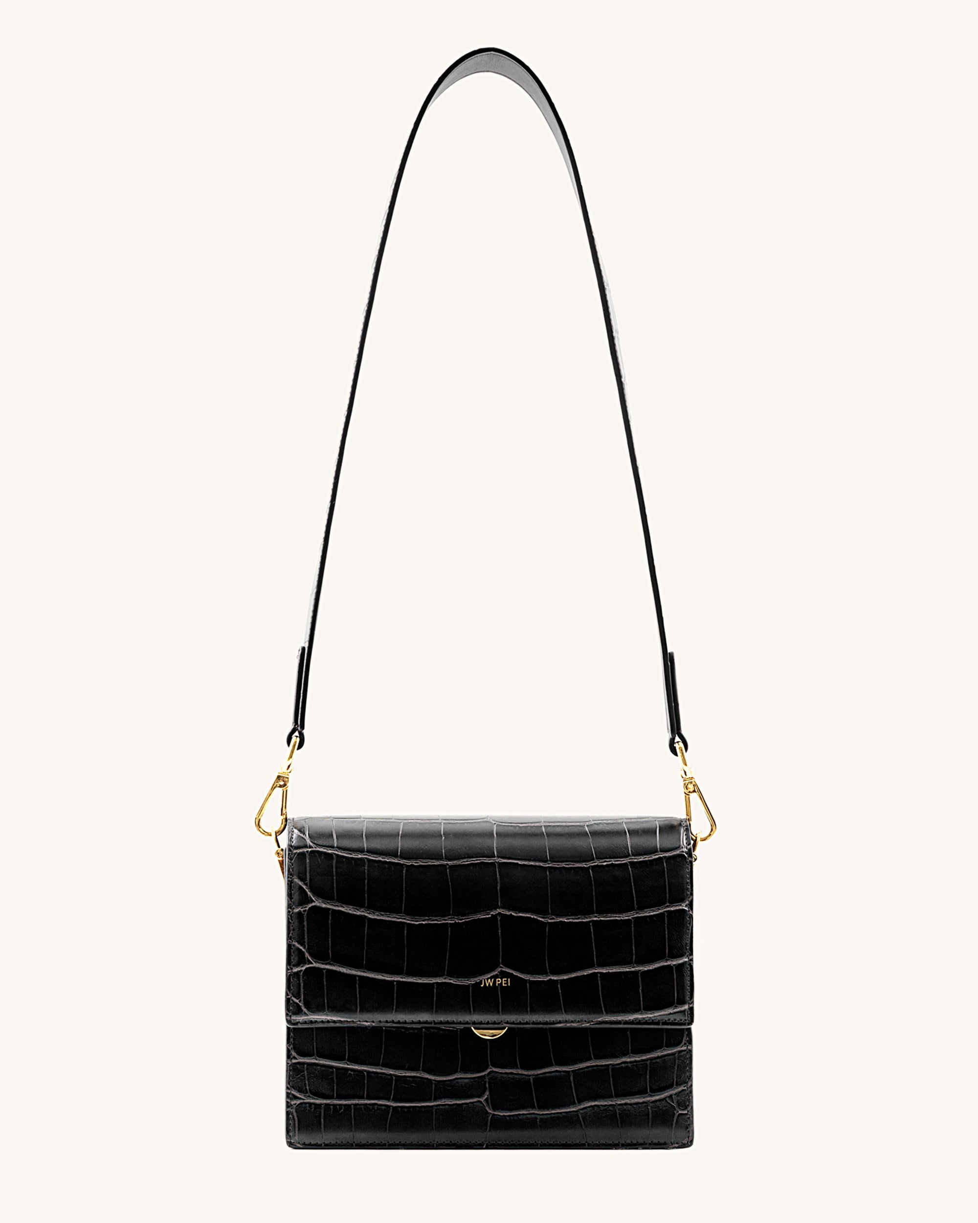 jw pei mini flap bag black