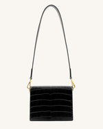 Mini Flap Crossbody - Black Croc