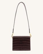 Mini Flap Crossbody - Brown Croc