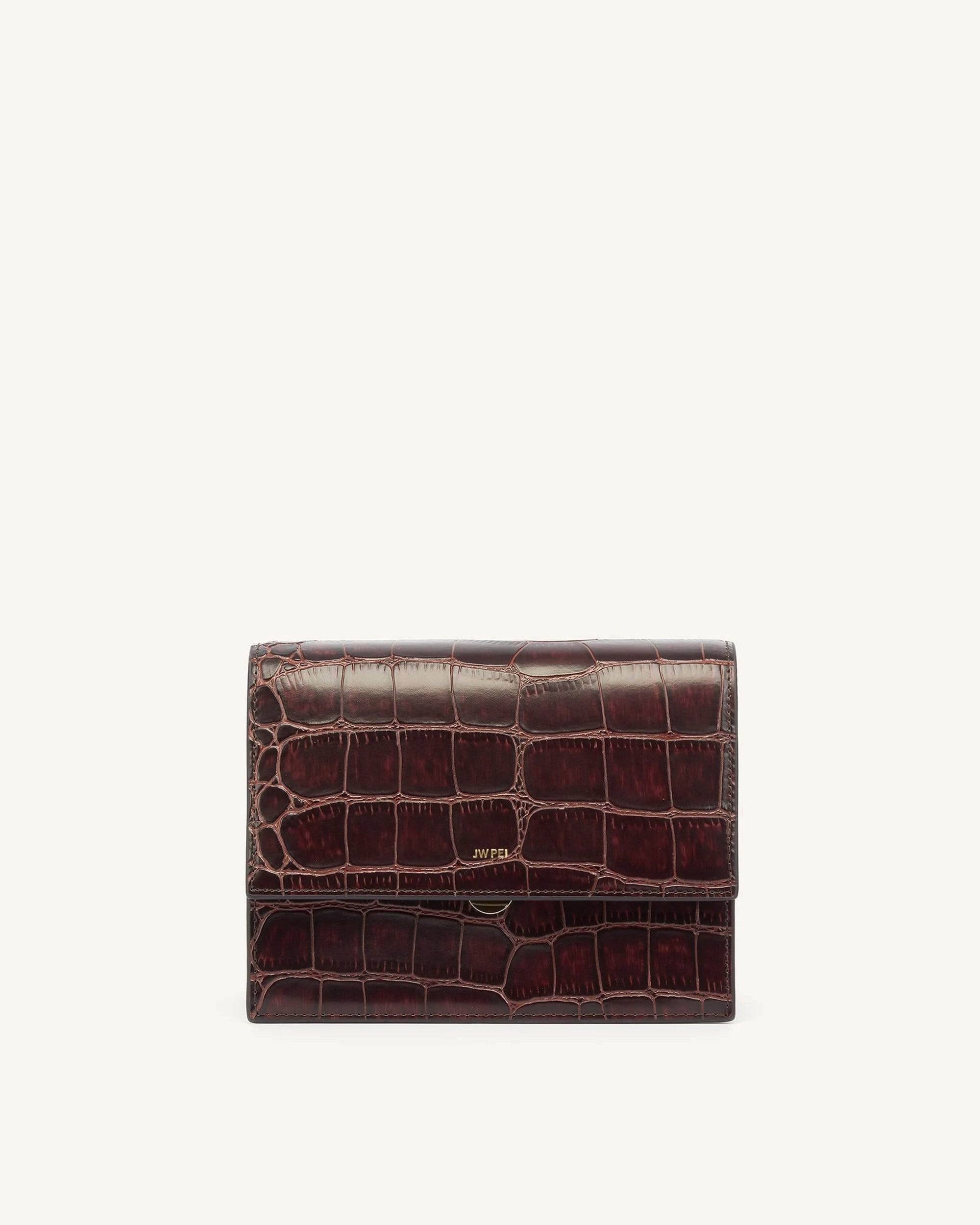 JW PEI Mini Flap Bag Brown Croc