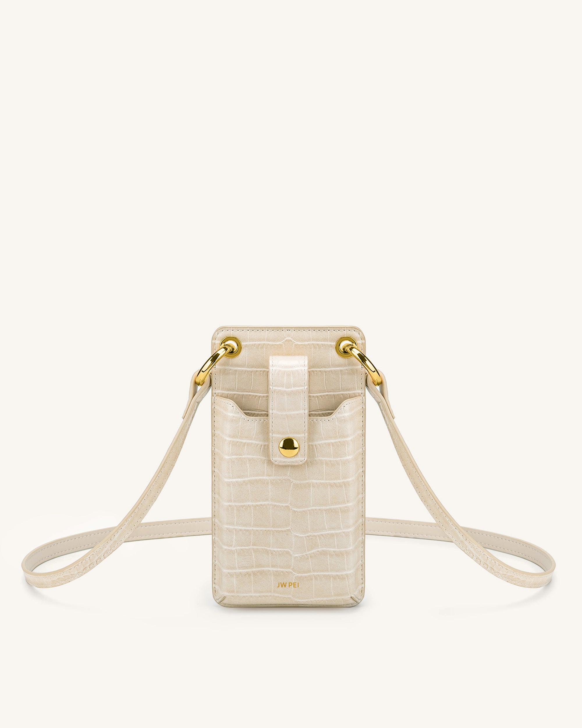 Ivory Shoulder Bag - Croc Embossed - JW PEI